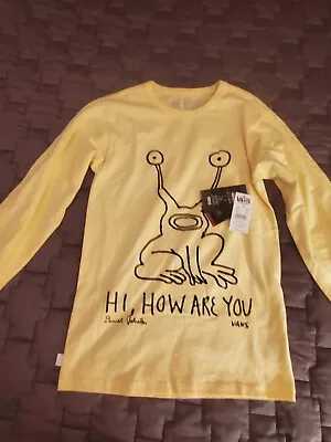 Vans X Daniel Johnston ‘Hi How Are You’ X Long Sleeve Shirt Yellow Mens Size XS • $29.99