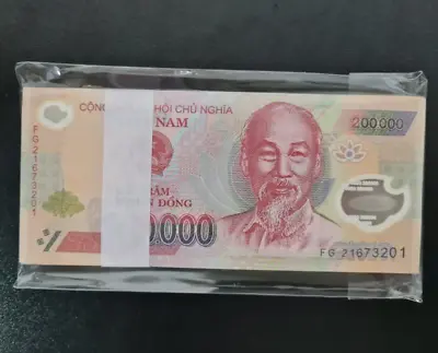 50Pcs Vietnam （50x 200000） DOLLARS BANKNOTE CURRENCY VND Vietnamese Dong UNC • $629