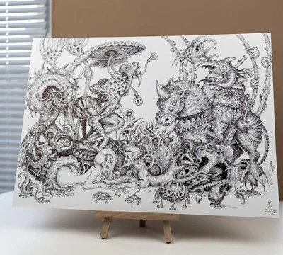 £432.69 • Buy Fantasy Drawing  Flowering  Original Painting
