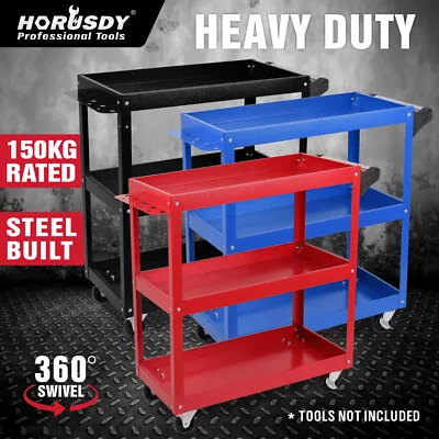 HORUSDY 3-Tier Tool Cart Trolley Toolbox Workshop Garage Storage 150KG Organizer • $53.99