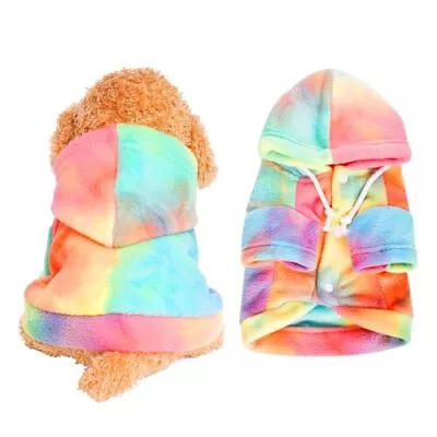 Rbenxia Tie Dye Dog Hoodie Dog Cold Weather Coats Soft Fleece Puppy Sweatshir... • $20.99