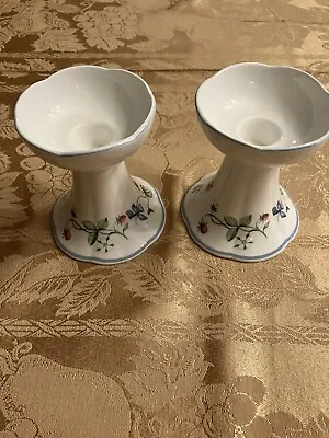 Villeroy & Boch Mariposa Bone China Lot Of 2 Vintage Candlesticks Holders • $24.95