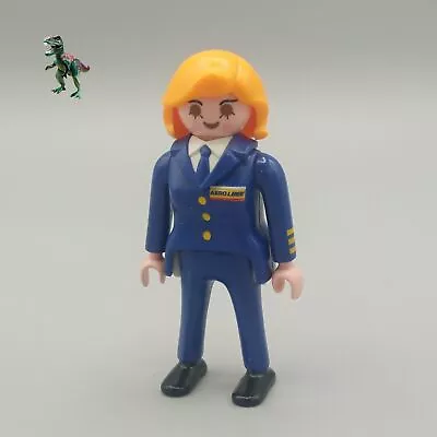 Playmobil Figure Woman Pilot Stewardess Plane Vintage 3185 3352 5007 5338 5726 • £4.06