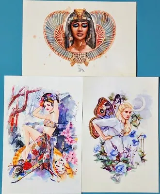 Set Of 4 LE Prints From Lioba Brückner Postcard-size Art Prints From Germany • £24.13