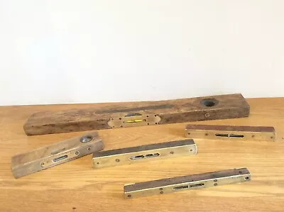 Vintage Brass And Wooden Spirit Levels Sold As Seen Ship Worldwide • £39.45