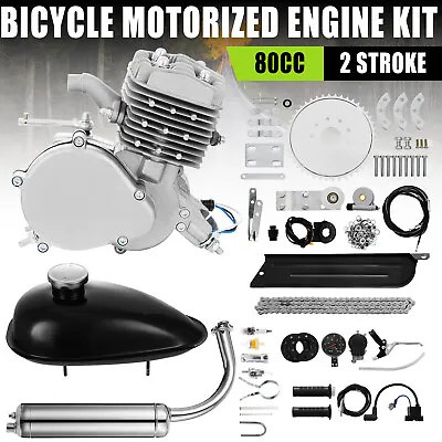Full Set 80cc Bike Bicycle Motorized 2 Stroke Petrol Gas Motor Engine Kit Set • $89.90