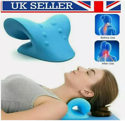 Neck Traction Pillow Original Cloud Shape Neck Stretcher Cervical Pain Relief UK • £6.69