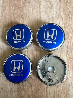 4x Honda Alloy Wheel Hub Centre Cap New Centre Caps Badge 60mm Blue / Silver • £9.95