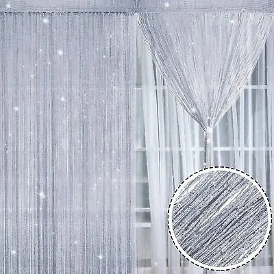 £5.52 • Buy Decorative Glitter Bead String Door Curtain Fly Screen Bath Bedroom Porch Window