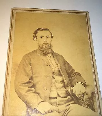 Antique Civil War Era Fashion Gentleman! Great Jacket! Rhode Island CDV Photo! • $31.49