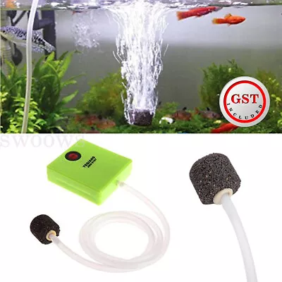 $15.04 • Buy Aquariums Fish Tank Air Pump Dry Battery Operated Aerator Oxygen With Air Stone