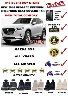 Mazda CX9 All Years Premium Sheepskin Seat Covers Pair Airbag Safe 30MM TC • $255