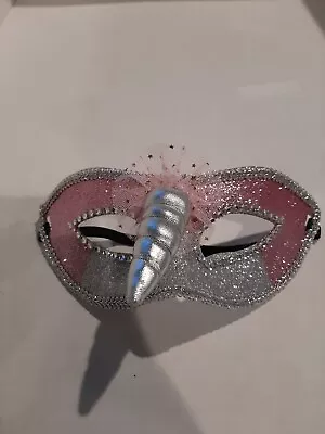 Mask Charm Masquerade Ball Party Mardi Gras Halloween Costume Unicorn Glitter 9A • $12.99