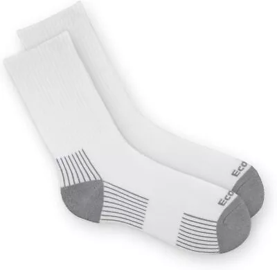 Ecosox Bamboo Viscose Premium Half Cushion Crew Socks Medium White With Gray  • $35.18