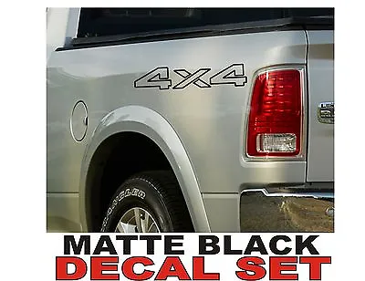  4x4 Truck Bed Decals MATTE BLACK (Set) For Dodge Ram Or Dakota • $11.99