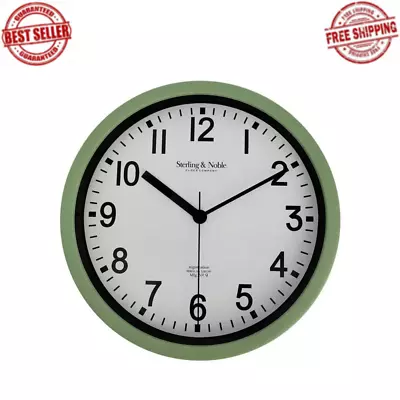 NEW 8.78  Basic Indoor Analog Round Modern Wall Clock Sage (FAST SHIPPING) • $6.99