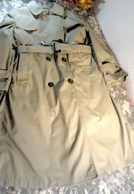 Usmc Marine Corp Womens All Weather Tan Khaki Trench Overcoat Coat & Liner 10r • $51.47