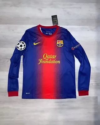 Barcelona 2012-2013 Champions League Long Sleeve Home Jersey Medium • $54.99