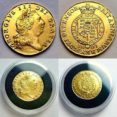 £5000 • Buy Rare Uncirculated 1801 George III 22ct Gold Half Guinea In Investment Condition