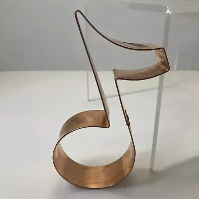 Copper Cookie Cutter Large Music Note Shape Heavy Duty Rolled Edge Unbranded • $11.96
