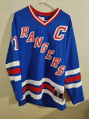 $200 MSRP Men's Mitchell & Ness Mark Messier Blue New York Rangers 1993/94 M • $140