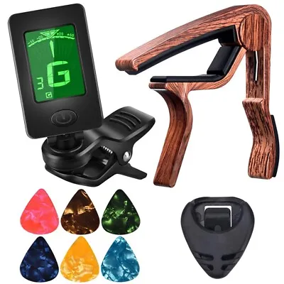 $19.27 • Buy Guitar Capo Tuner Fit For Ukulele Electric Bass Acoustic Guitar With Picks  P3N5