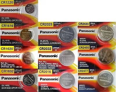 Panasonic Button Battery CoinCell LR44 CR1220 CR1616 CR1620 CR1632 CR2016 CR2025 • $20.75