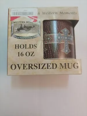 $9.95 • Buy Western Moments Leather Cross Coffee Mug Print W/ Concho C-4092 M&F 