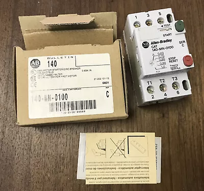 Allen Bradley 140-MN-0100 Manual Motor Starter Circuit Breaker .63A-1A Series C • $45.87