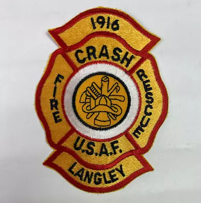 Langley USAF Fire Crash Rescue Virginia US Air Force Base Military Patch O7 • $9.99