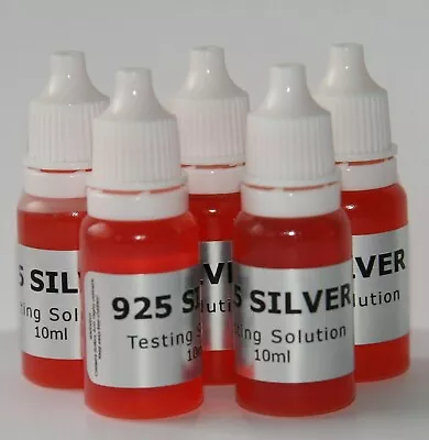 £22.99 • Buy 5 X 10ml 925 SILVER Tester Spot On Testing Solution Test Kit Fluid Fast Free 