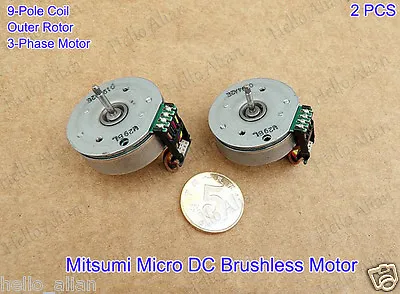 2PCS MITSUMI DC 12V 14000RPM 3-Phase Outer Rotor Micro Mini DC Brushless Motor • $3.25