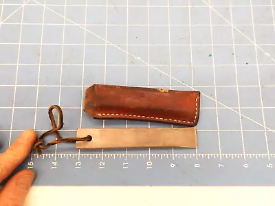 Vintage GERBER Portland Knife Sharpener  Sportsman Steel W/ Leather Sheath • $45