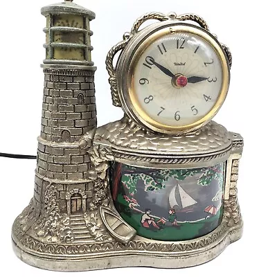 Vintage United Lighthouse Lighted Motion Display Clock Model 290 WORKS (READ) • $0.99