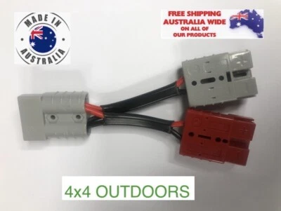 $25.68 • Buy Red-Grey Anderson Style Plug Connector Double Y Adaptor 8 B&S 59 AMP Auto Cable