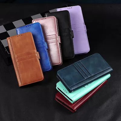 Classic Flip Magnetic PU Leather Stand Lot Card Pocket Wallet Case Soft Cover 1 • $10.24