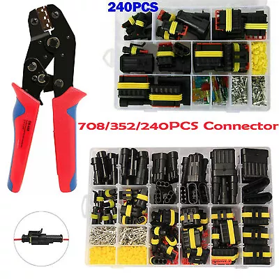 708PCS 1-6 Pin Car Automotive Waterproof Electrical Wire Connector Plug Kit Set • $40.99