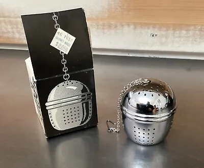 Vintage Tea Infuser/Large Tea Ball Made In Hong Kong -Stainless Steel- W/Chain • $19.95