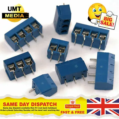 2/3/4 Pin 5.08mm (2.54mm X 2) Pitch PCB Mount Screw Terminal Block Connector UK • £19.05