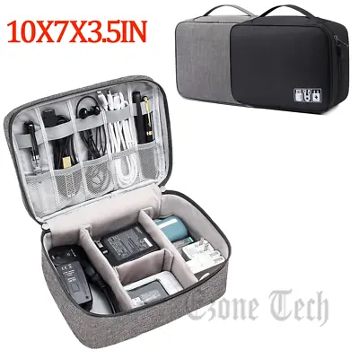 Portable Electronic Organizer Travel Cable Storage Bag Cord Case Accessories US • $8.99
