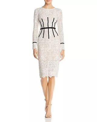 NEW Bronx & Banco Venice Derby Midi Dress Off White Lace UK8 • £90