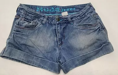 Mudd Denim Blue Jean Shorts Juniors Size 15 Cuffed • $10.75