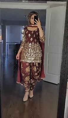 £41.99 • Buy Dhoti Top Salwar Kameez Party Wear Dress Bollywood Suit Pakistani Indian Wedding