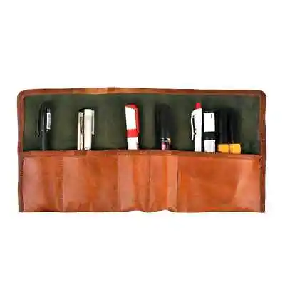Leather Pencil Roll Case Artists Roll Kit For School Office Pen&Tool Travel Case • $23.35