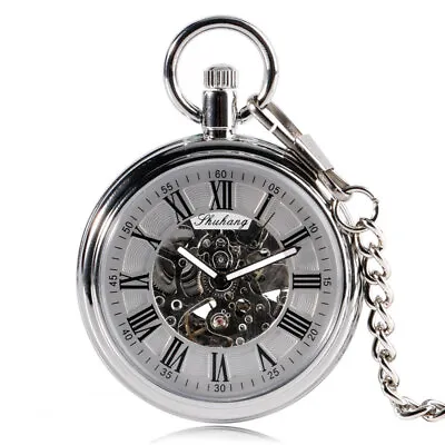 Men's Automatic Pocket Watch Self Winding Pocket Watch With Roman Numerals Dial • $19.67