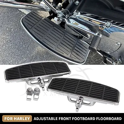 Motorcycle Adjustable Front Driver Footboard Floorboard For Harley Dyna Yamaha • $105.98