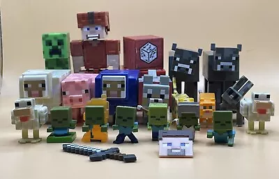 Minecraft Mixed Toy LOT Action Figures Accessories Blocks Animals • $28