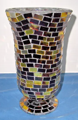 9  H Vase Mosaic Mirror Bronze Gold Colors • $12.72