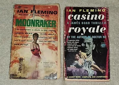 £30.82 • Buy IAN FLEMING JAMES BOND 007 MOONRAKER & CASINO ROYALE- 1st PRINTING 1960 SIGNET