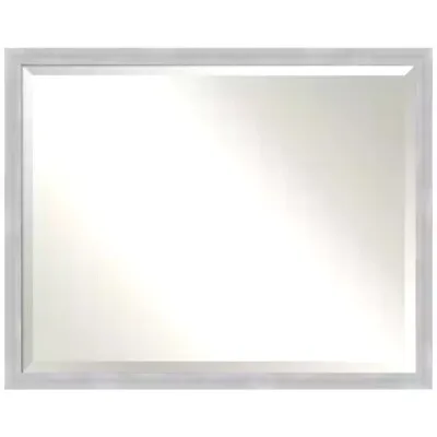 Amanti Art 30 In. X 24 In. Modern Rectangle Framed Brushed Nickel Hanging Mirror • $49.99